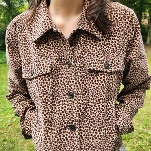 RARE 1990s Saks Fifth Avenue Real Clothes Label Velvety Animal Print Jacket-sz 8